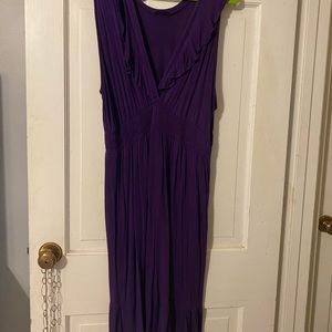 Purple cotton ruffle dress
